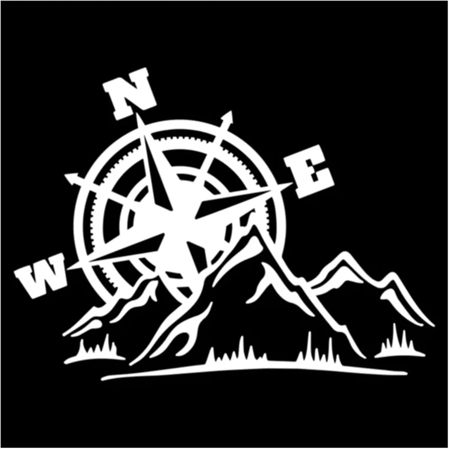 Motorcycle Sticker Jungle Adventure Compass 4x4 Offroad Mountain Car Stickers Moto Auto Decal Funny Car Stickers(Black,40X29.5CM)