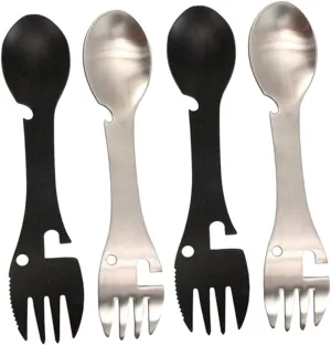 Multi-functional Tableware Set Stainless Steel Spork Opener Outdoor Camping Essential