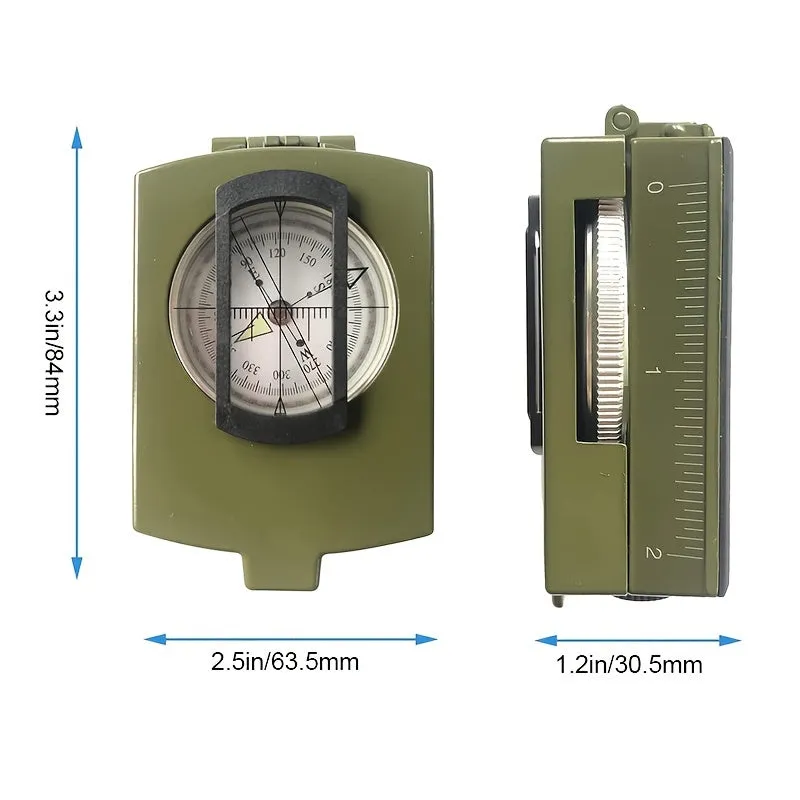 Multifunctional Compass with Lensatic Sighting for Hiking and Shakeproof