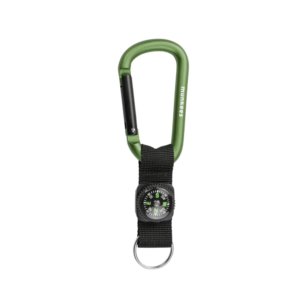 Munkees 8cm Carabiner w/ Strap and Compass