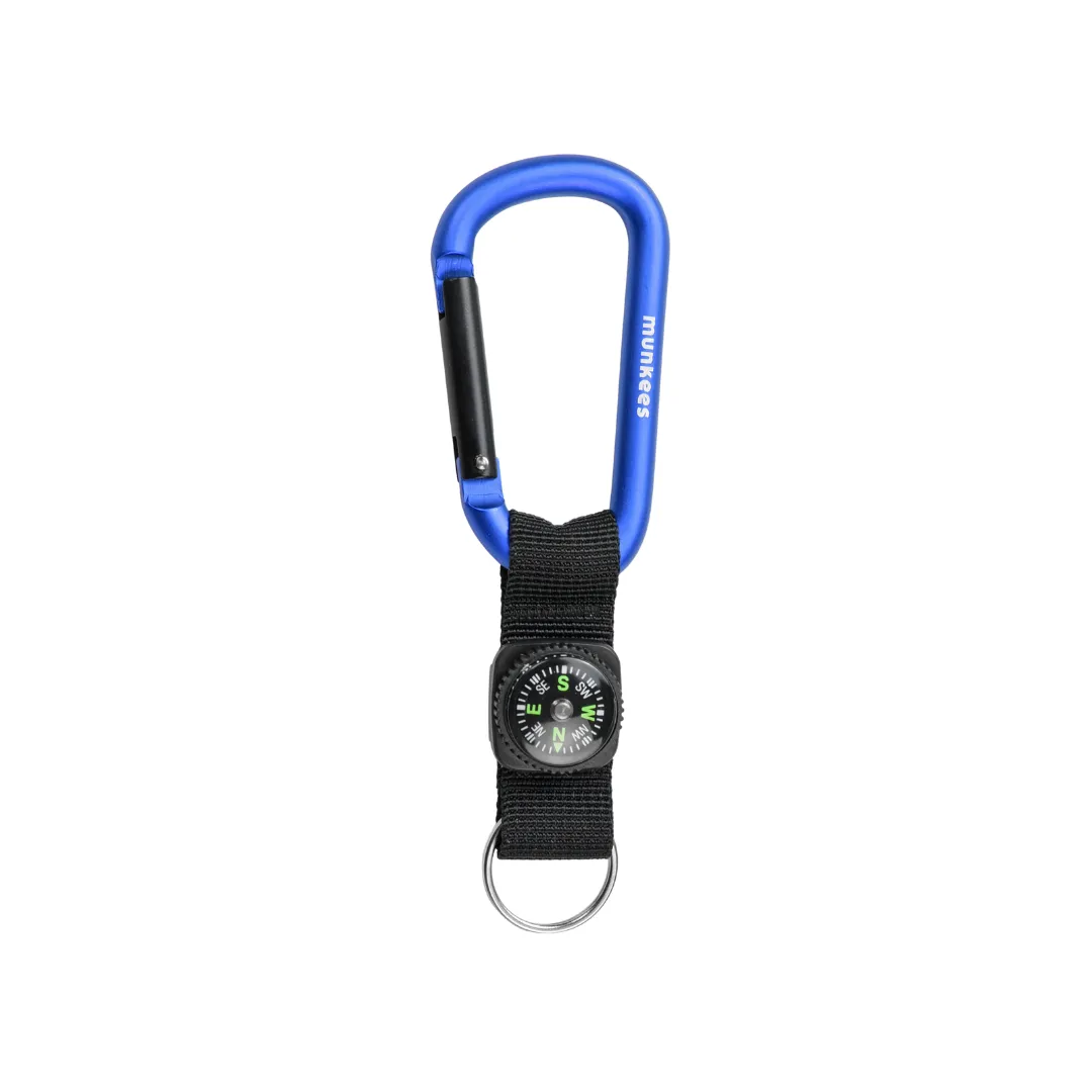 Munkees 8cm Carabiner w/ Strap and Compass