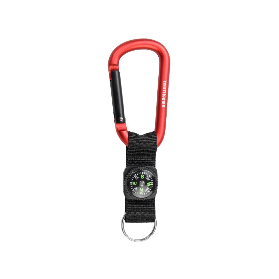 Munkees 8cm Carabiner w/ Strap and Compass