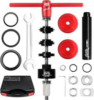 MUQZI Bottom Bracket Bearing Install Removal and Headset Press-in Tool MTB Road Bike Multifunction Tools Kit for BB86 BB30 BB92 PF30, Red