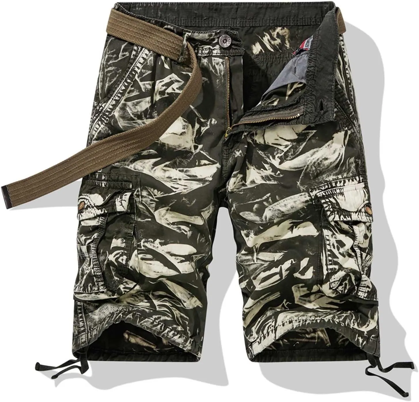 Muscularfit Graphic Shorts for Men Causal Multi Pocket Cargo Shorts Regular Fit Print Tooling Shorts Outdoor Athletic Shorts