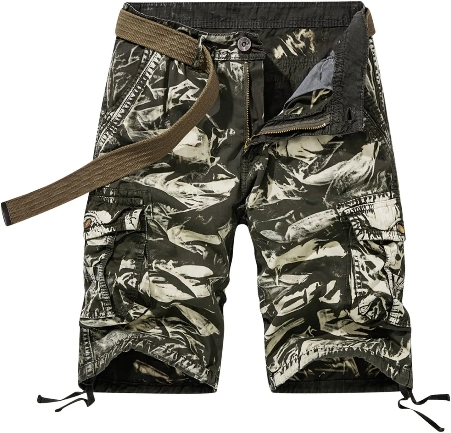 Muscularfit Graphic Shorts for Men Causal Multi Pocket Cargo Shorts Regular Fit Print Tooling Shorts Outdoor Athletic Shorts