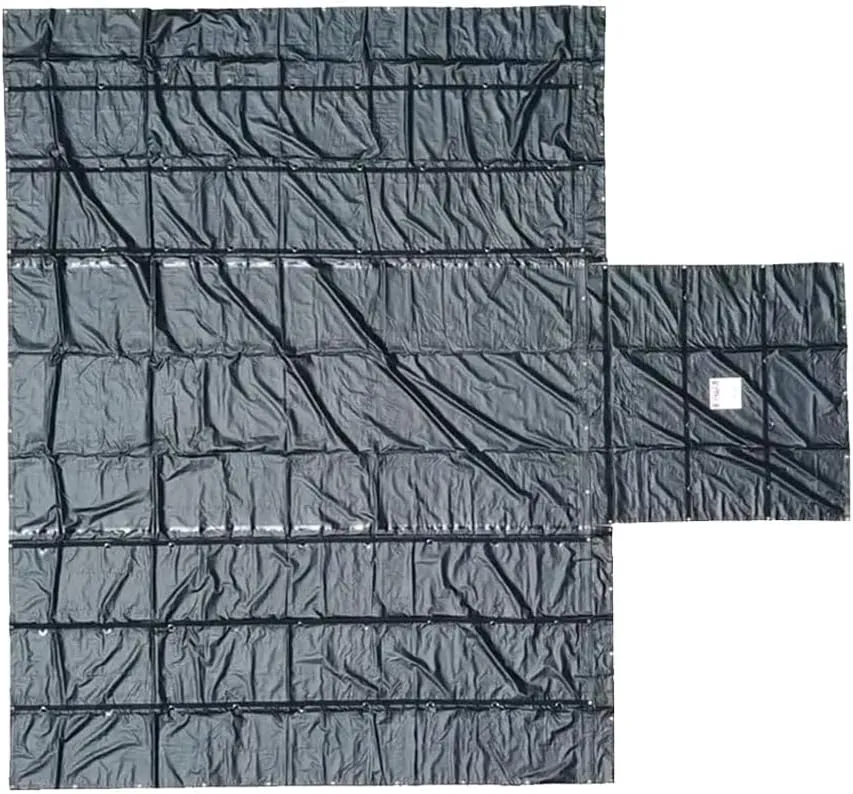 Mytee Products (2 Pack) Airbag/Parachute Fabric Black Ultra Light Lumber Tarp 24' x 27' (8' Drop) - 14 Oz Vinyl Lumber Tarps for Flatbed Truck & Trailer