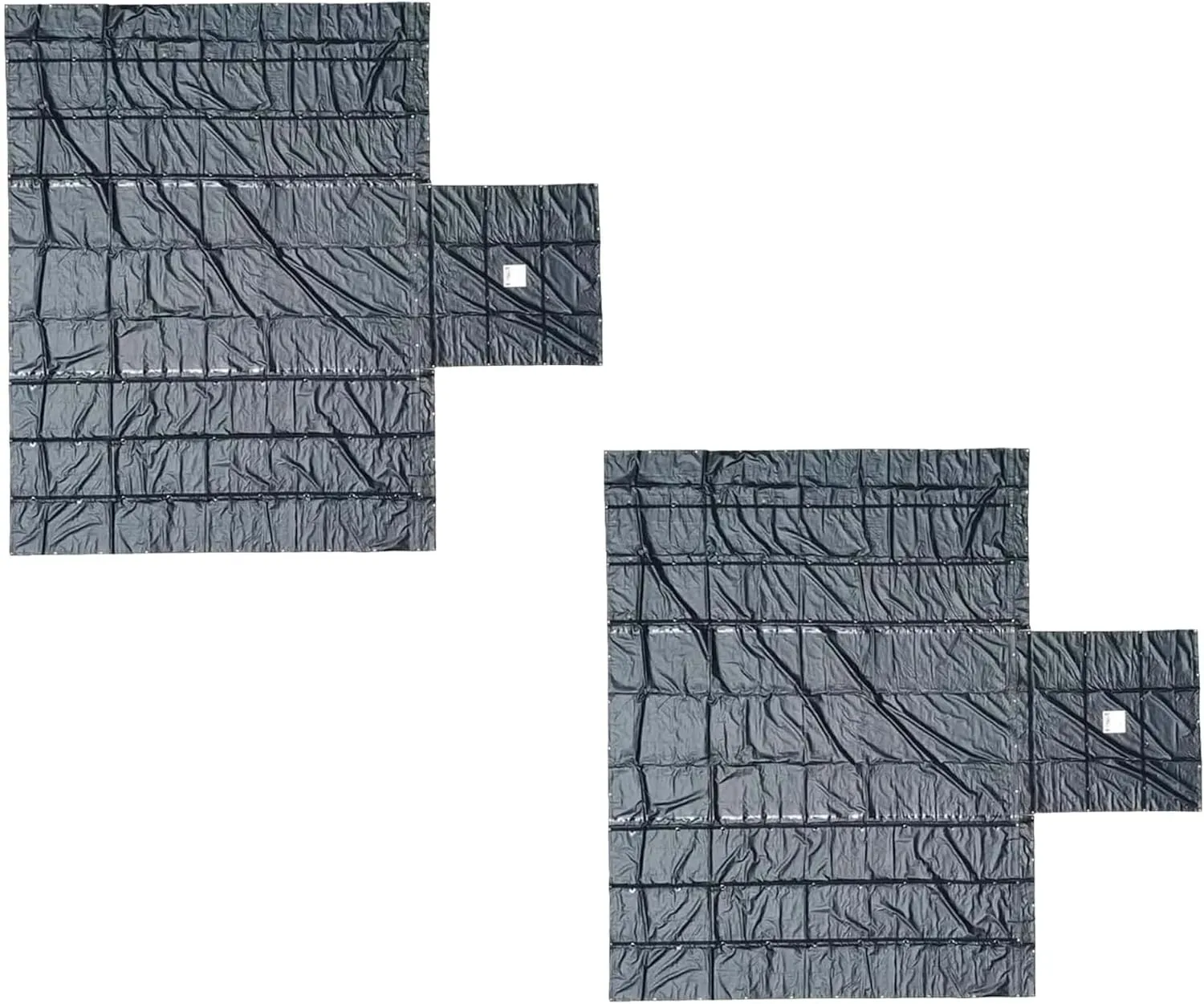 Mytee Products (2 Pack) Airbag/Parachute Fabric Black Ultra Light Lumber Tarp 24' x 27' (8' Drop) - 14 Oz Vinyl Lumber Tarps for Flatbed Truck & Trailer
