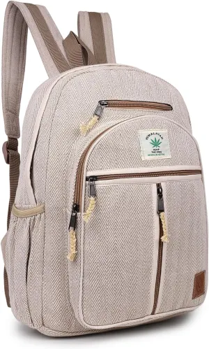 Natural Handmade Large Multi Pocket Hemp Nepal Backpack