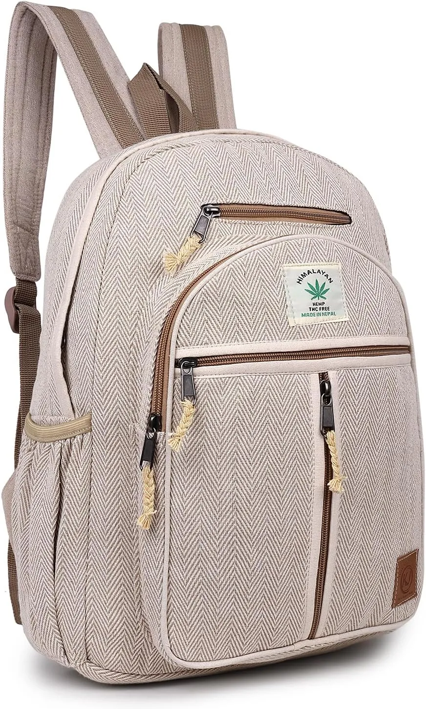 Natural Handmade Large Multi Pocket Hemp Nepal Backpack