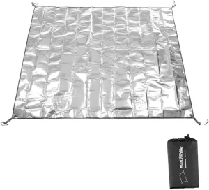 Naturehike Aluminum Foil Foldable Picnic Blanket, Ultralight Ground Sheet Mat, Waterproof Camping Tarp, Foldable Sleeping Pad for Outdoor Picnic,Camping,Beaches, Storage Bag Included (L)
