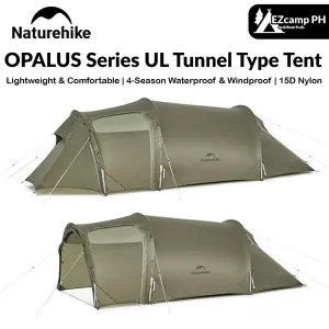 Naturehike OPALUS Series UL Tunnel Type Tent 2-3 Person 4 Season Large Ultralight Hiking Backpacking Outdoor Camping Waterproof 15D 20D Nylon Silicone Tear Resistant Material