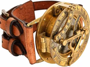 Nautical Brass Sundial Compass Vintage Wrist Compass London Anniversary Graduation for Kids and Adults