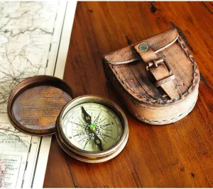 Nautical Ross London Brass Round Pocket Compass Marine Navigational Royal Device Gift Item