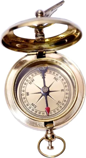 Navirock-Brass Pocket Compass with Wooden Case for Hiking Camping Hunting Outdoor Military Navigation Tool