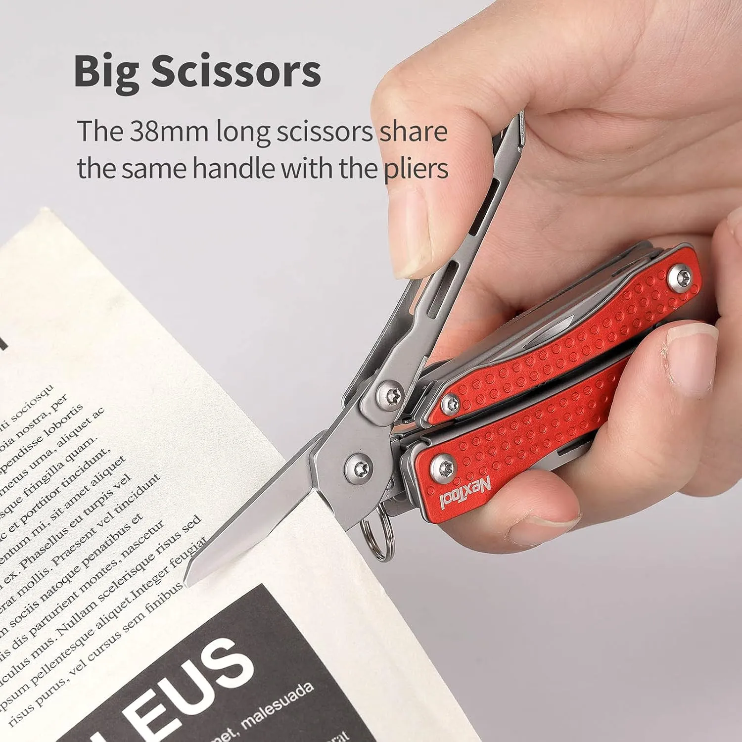 Nextool EDC Keychain Multitool, 10 in 1 Mini Pocket Knife Multi Tool with Needlenose Pliers, Scissors, Mini Useful Cool Gadgets for Men, Father's Day Gifts from Daughter-Red