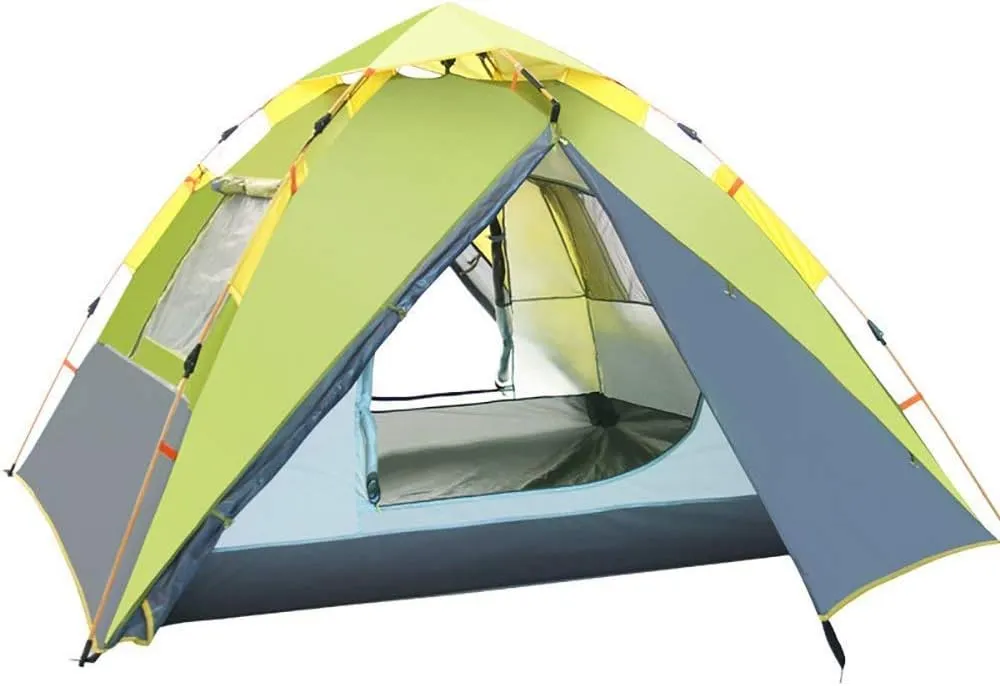 NIEH 2-4 Person Fully Automatic Camping Tent - Outdoor Shade Canopy Instant Sun Shelter Waterproof Tarp for Wilderness Survival Mountaineering Cabana