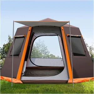 NIEH 3-4 Person Tent - Dome Tents for Camping, Lightweight Tents Family Tents, 4 Mesh Windows Ventilation, Double Layer Instant Tent, Ideal for Camping in The Garden Beach