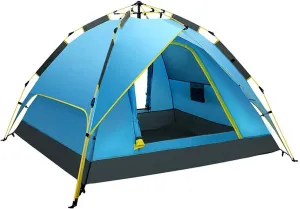 NIEH Pop Up Beach Tent for 3-4 Person, Family Camping Tent Waterproof and Windproof Portable Tent, Sun Shelters for Family, Camping, Fishing, Picnic