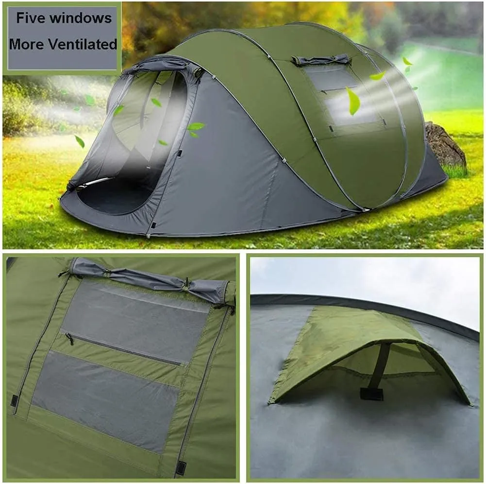 NIEH Pop-up Tent for 5-6 People, Outdoor Camping Portable UV-Protection Beach Tent,All Weather Protection Waterproof & Windproof, for Camping Hiking