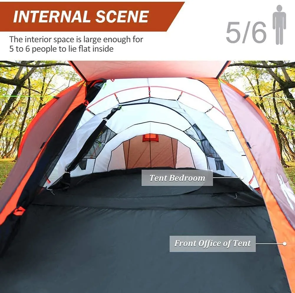 NIEH Pop-up Tent for 5-6 People, Outdoor Camping Portable UV-Protection Beach Tent,All Weather Protection Waterproof & Windproof, for Camping Hiking