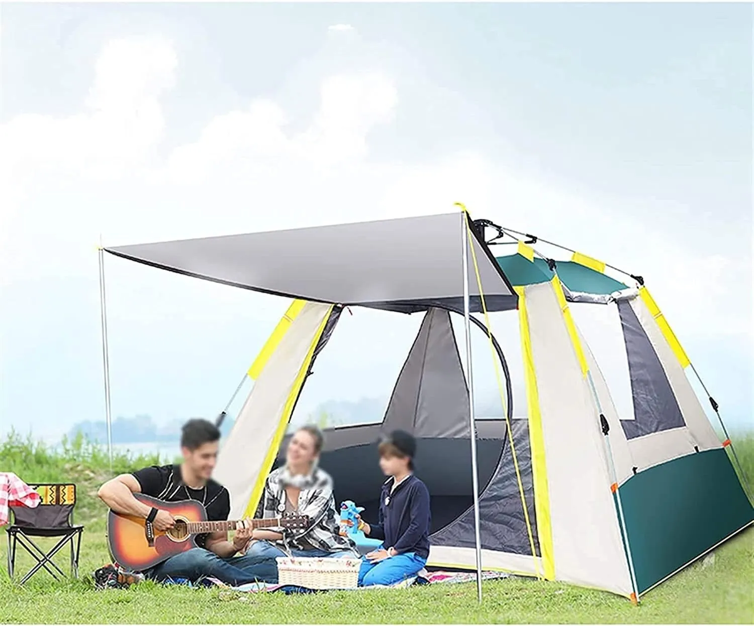 NIEH Tent Automatic Camping Beach Tent Waterproof Windproof Tent Instant Pop Up Open Awning Tents Outdoor Sunshelter Outdoor