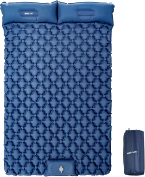 Night Cat Inflatable Sleeping Pads Mat Bed with Foot Pump and Pillow for Camping Backpacking Hiking Ultra-Light Compact Comfortable Extendable