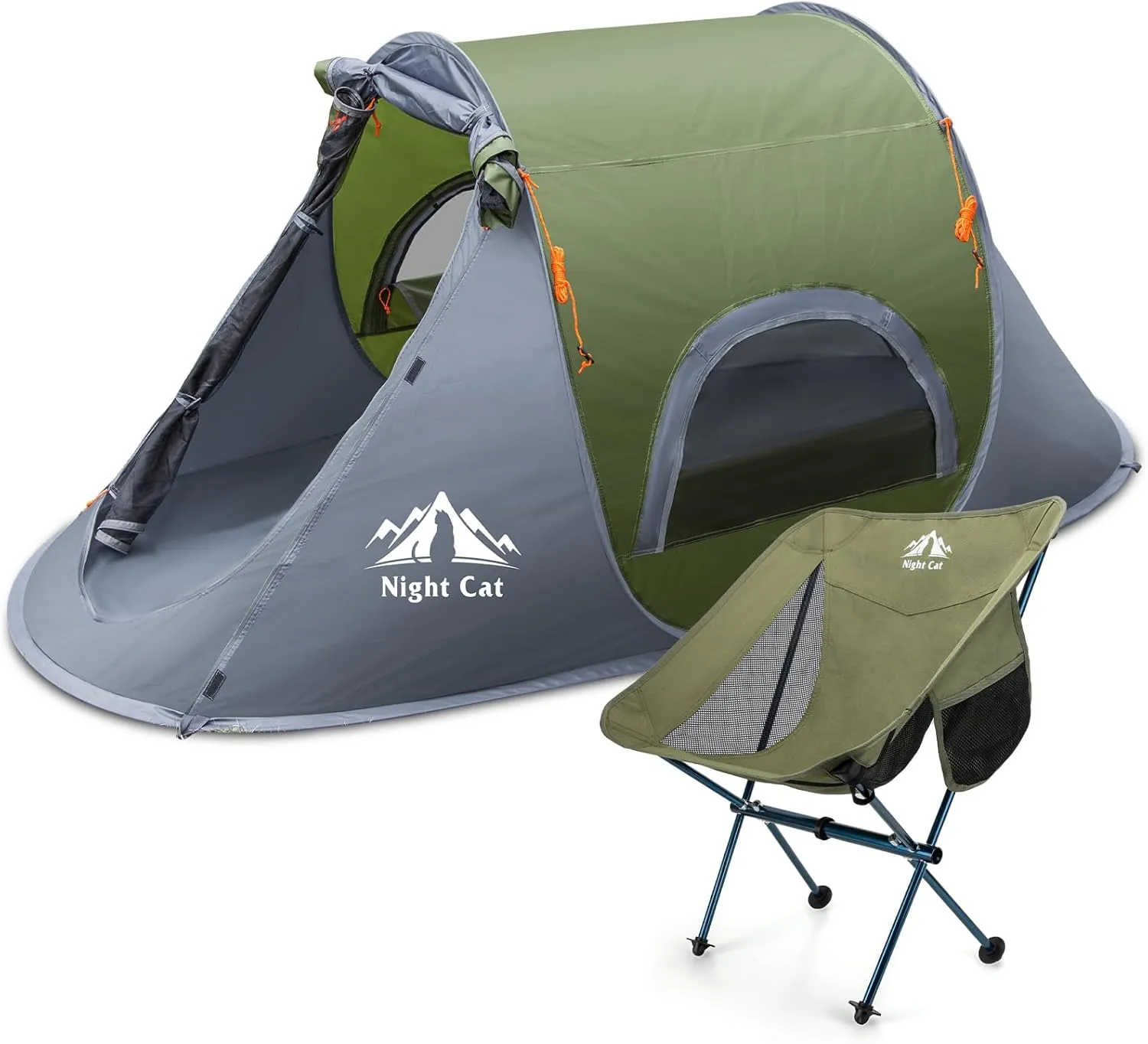 Night Cat Pop-up Camping Tent with Backpacking Chair Ultralight