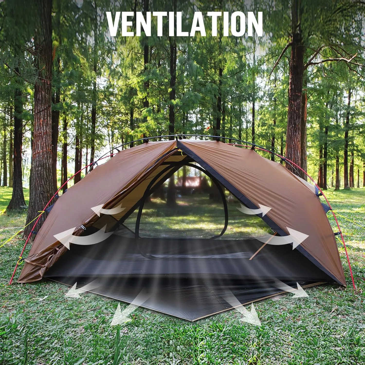 Night Cat Ultralight Backpacking Tent: Waterproof Lightweight Two People Camping Tent for Outdoor Hiking Trekking with Double Layers Aluminum Poles and Footprint
