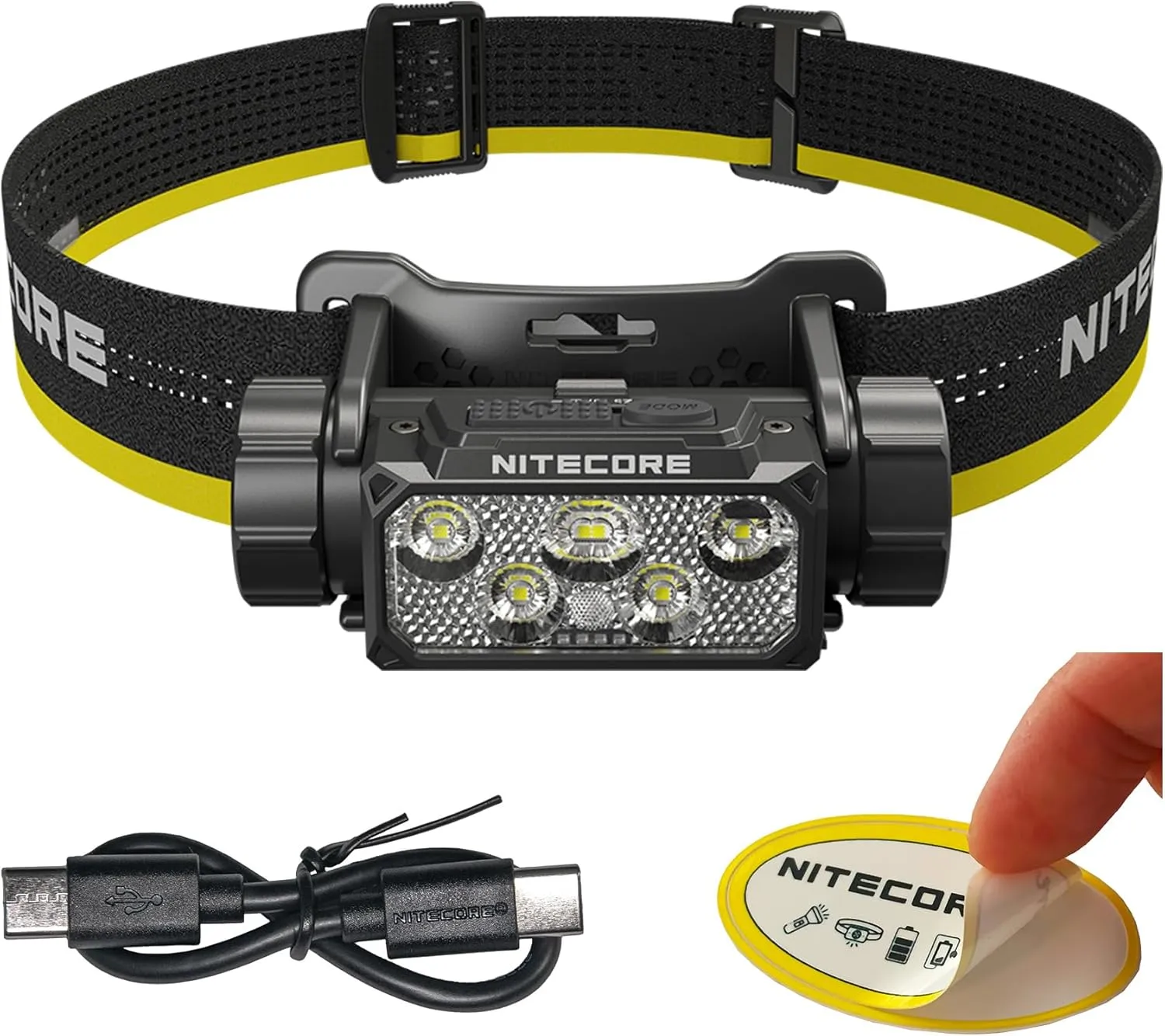 Nitecore HC70 UHE Headlamp, 1600 Lumen USB-C Rechargeable with Extra Long Runtime, White and Red Beams for Industrial Working Overnight, Night Hunting, Search and Rescue, Caving