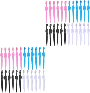 NOLITOY 2sets Stainless Steel Eyebrow Razor Mini Brow Shaver Portable Trimmer Shaping Tools Travel Eyebrow Grooming 24pcs*2
