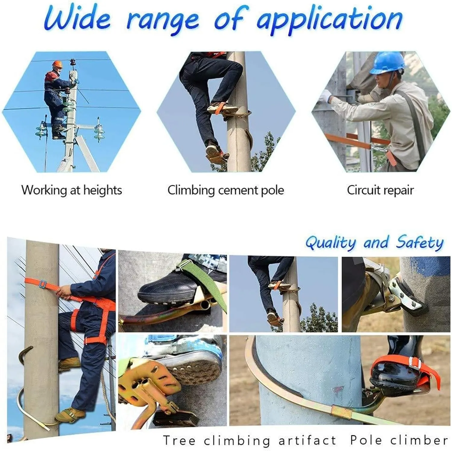 Non-Slip Tree Climbing Gear, Climbing Tree Tool with Seat Belt, Stainless Steel Climbing Trees Tool,Load 150 Kg(300model)
