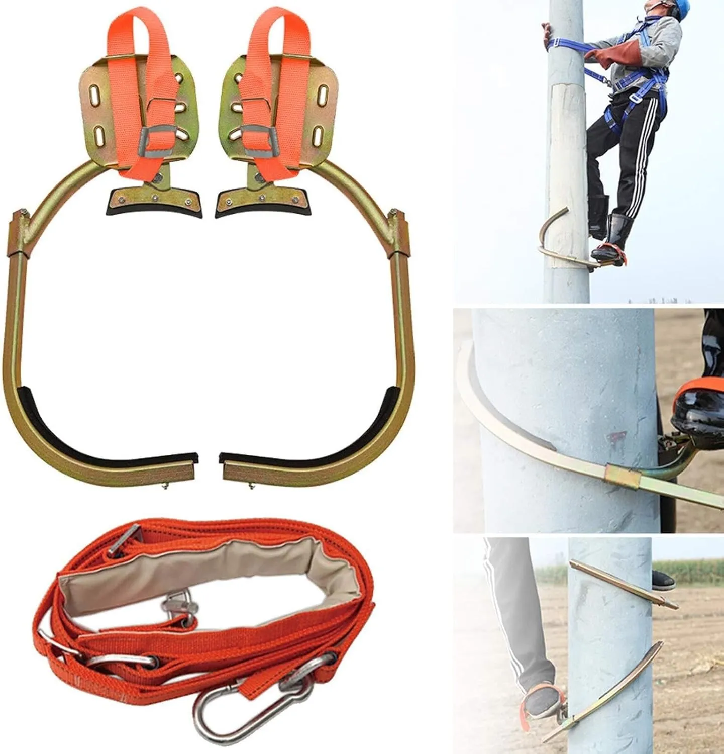 Non-Slip Tree Climbing Gear, Climbing Tree Tool with Seat Belt, Stainless Steel Climbing Trees Tool,Load 150 Kg(300model)