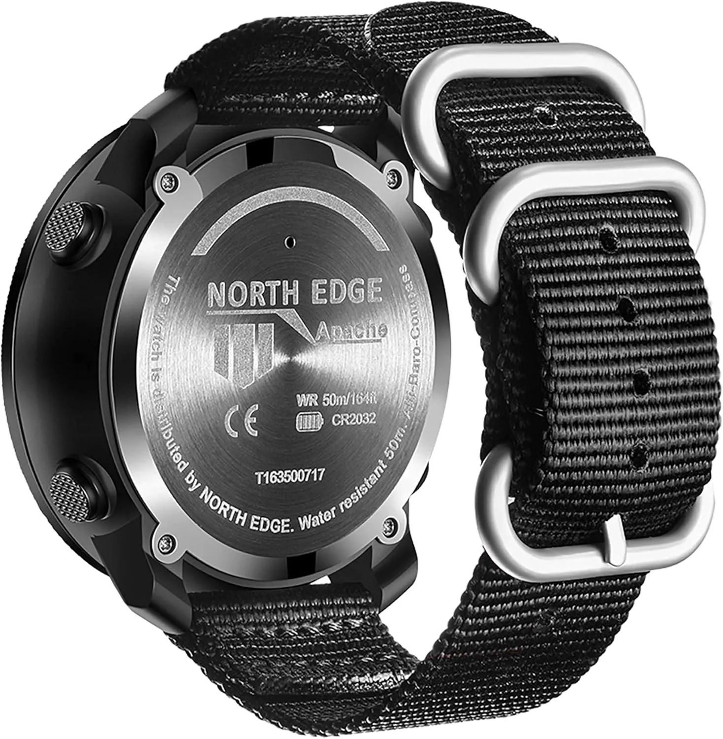 NORTH EDGE Military-Watch for Men - Tactical Survival Watch, Men's Women's Digital Wrist Watches for Sports Outdoors, Pedometer, Compass, Calories, Durable Nylon Band