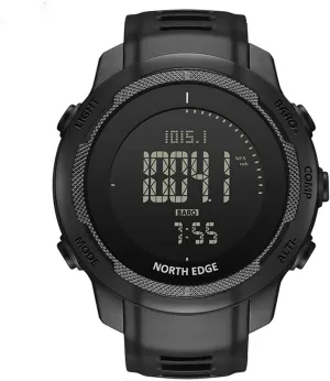 NORTH EDGE Women Men's Tactical Survival Watch – Military Digital Sport Watch with Compass Altimeter Barometer Thermometer Pedometer 50M Waterproof EL Backlight Carbon Fiber for Outdoor