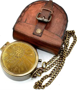 Not All Those Who Wander are Lost Engraved Design Antique Compass with Leather Case Graduation Gift Baptism Gift Birthday Gift Working Compass Wedding Gift Compass