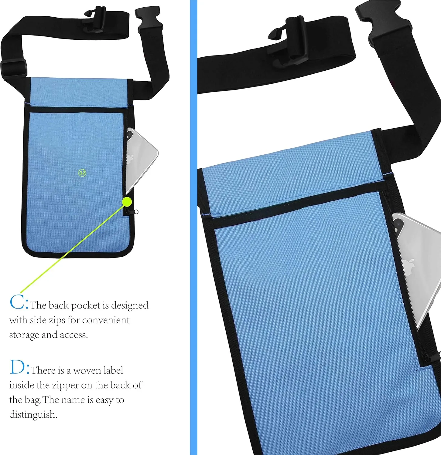 Nurse Storage Bag Practical Waist Bag Nurse Pocket Bag belt organizer pouch.