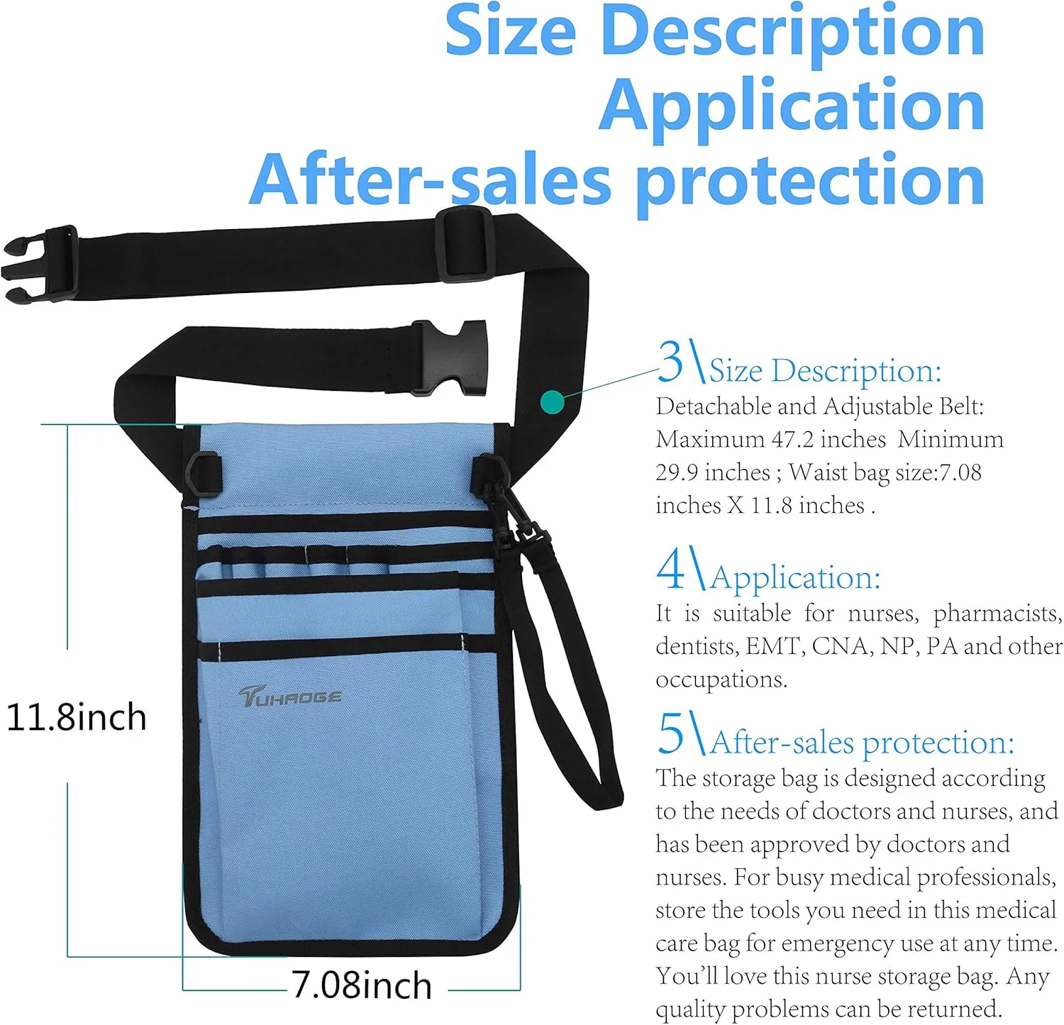 Nurse Storage Bag Practical Waist Bag Nurse Pocket Bag belt organizer pouch.