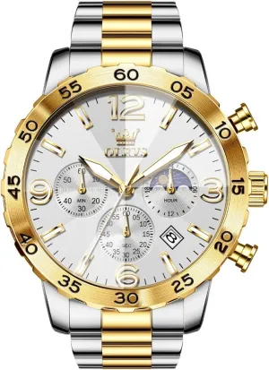 OLEVS Watch for Men Simple Business Dress Analog Stainless Steel Waterproof Luminous Date Easy Read Men Wrsit Watch