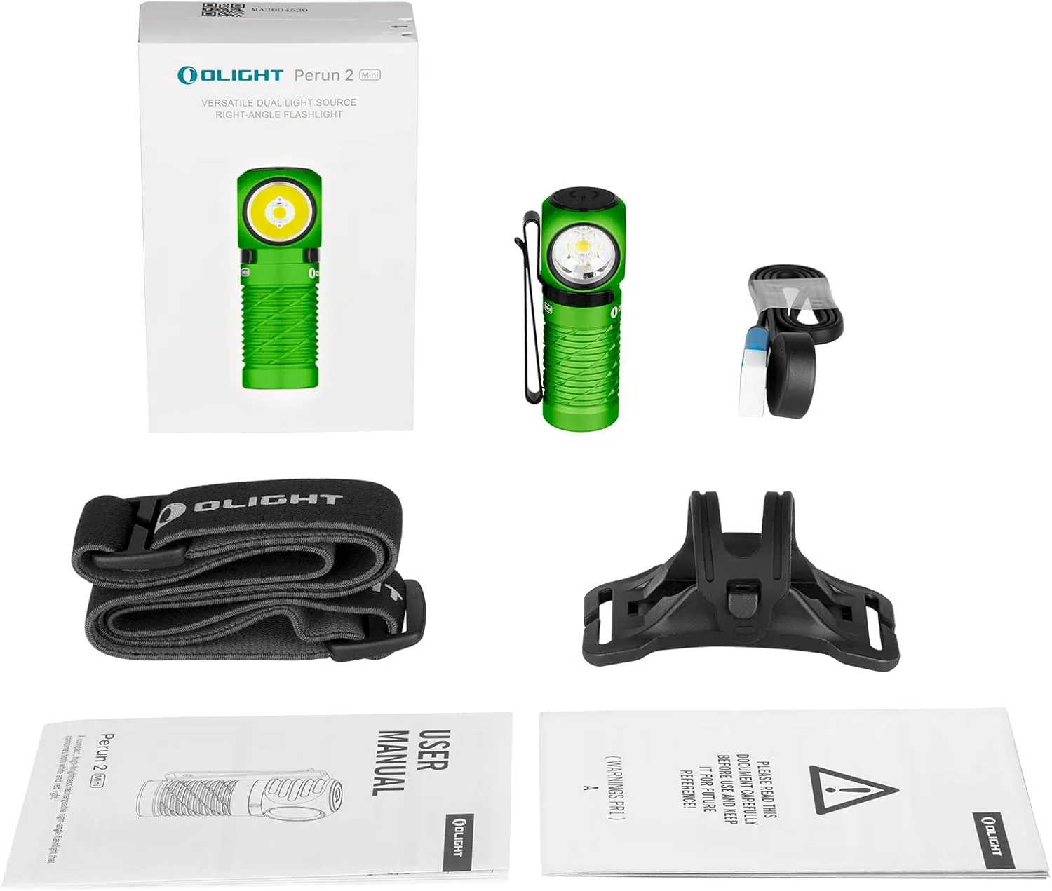 OLIGHT Perun 2 Mini Headlamp, 1100 Lumens LED Head Flashlight, Rechargeable Headlight with Red Light Option, Great for Working, Hiking, Camping and Climbing, Lime Green Cool White
