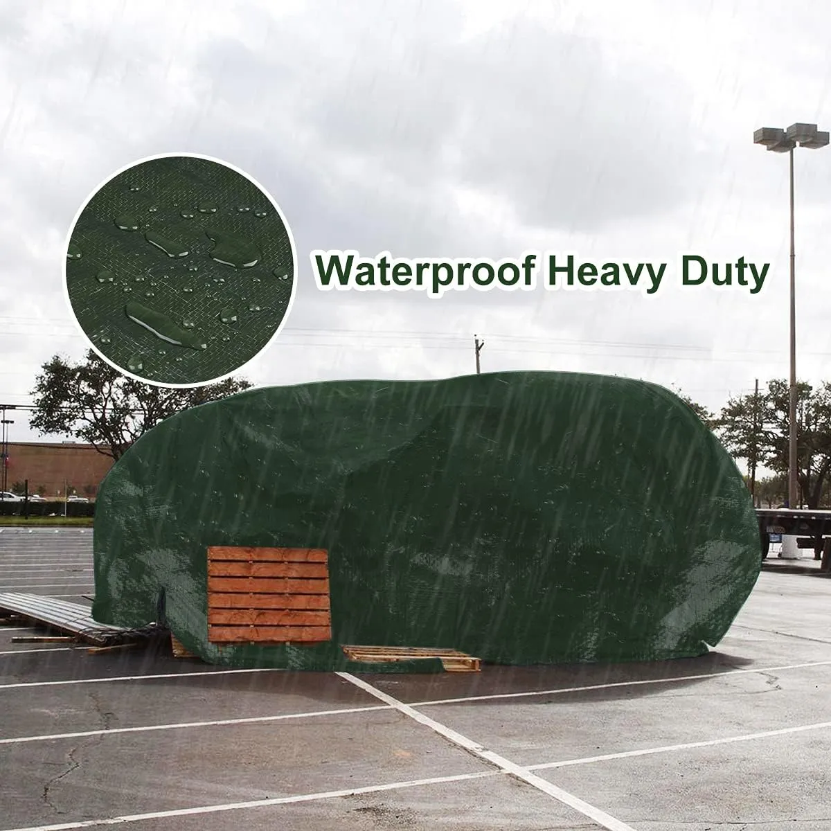 Onarway Poly Tarps Waterproof for Outdoor: Green Tarpaulin 6Mil Thicken 10x14 Ft - Anti-UV Waterproof Tarp Cover with Grommets Multipurpose for Boat Pool Roof Camping