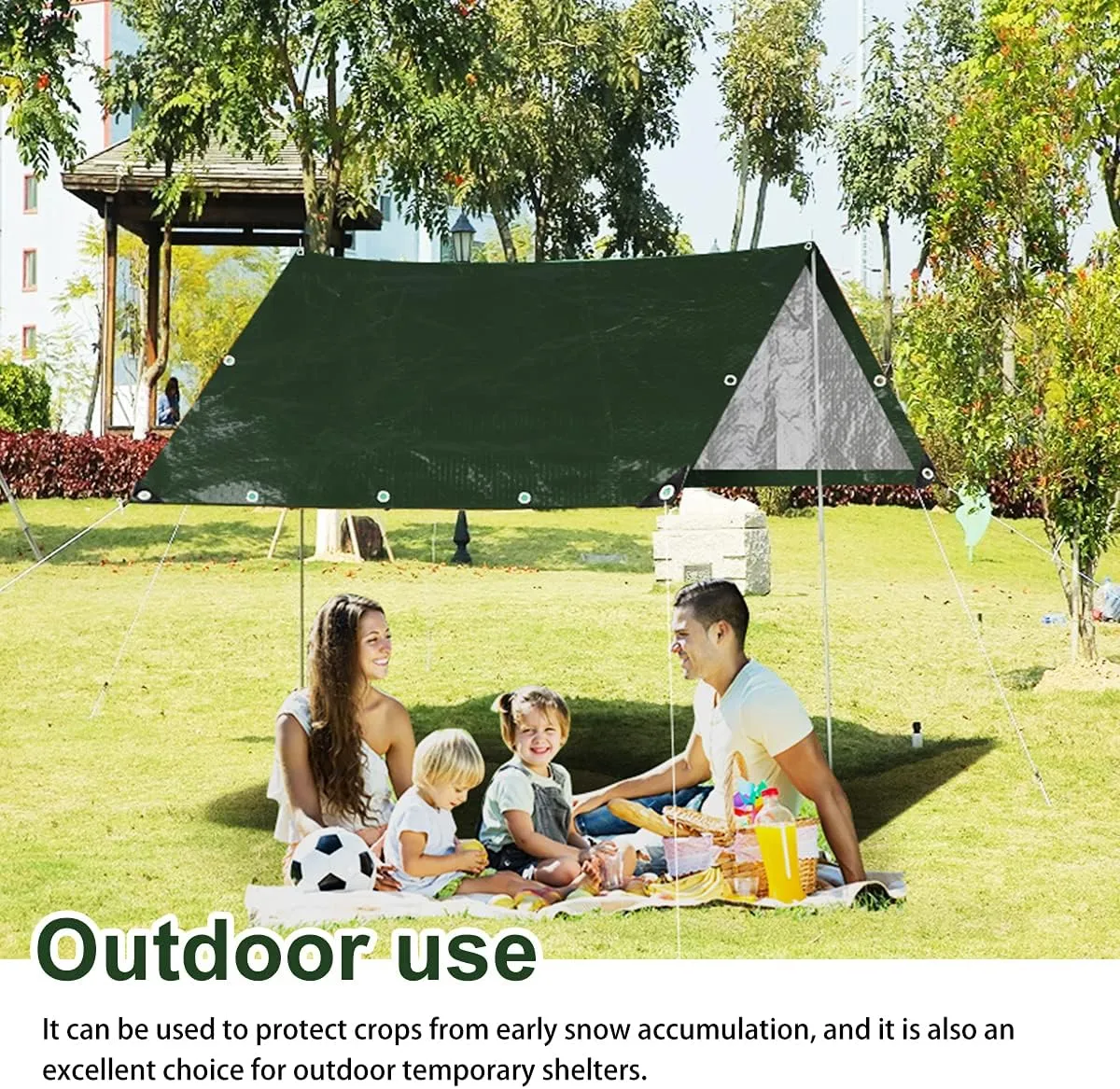 Onarway Poly Tarps Waterproof for Outdoor: Green Tarpaulin 6Mil Thicken 10x14 Ft - Anti-UV Waterproof Tarp Cover with Grommets Multipurpose for Boat Pool Roof Camping