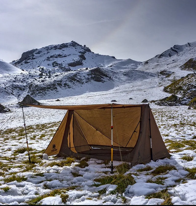 OneTigris Backwoods Bungalow Ultralight Bushcraft 1-2 person Shelter - Coyote Brown