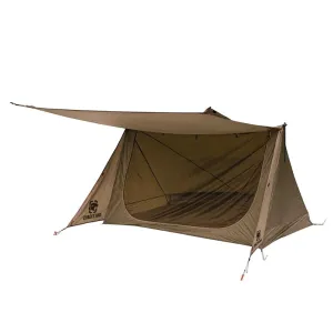 OneTigris Backwoods Bungalow Ultralight Bushcraft 1-2 person Shelter - Coyote Brown