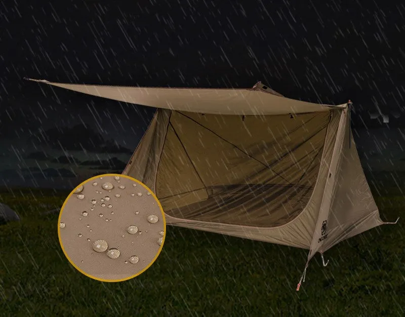 OneTigris Backwoods Bungalow Ultralight Bushcraft 1-2 person Shelter - Coyote Brown