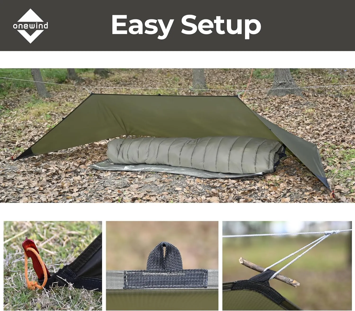 Onewind Camping Shelter with Mosquito Net, Ultralight, for Camping, Hiking, Backpacking