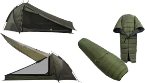Onewind Ultralight One Person Tent, Waterproof Backpacking Tent and Ultralight Camping Sleeping Bag with Footbox