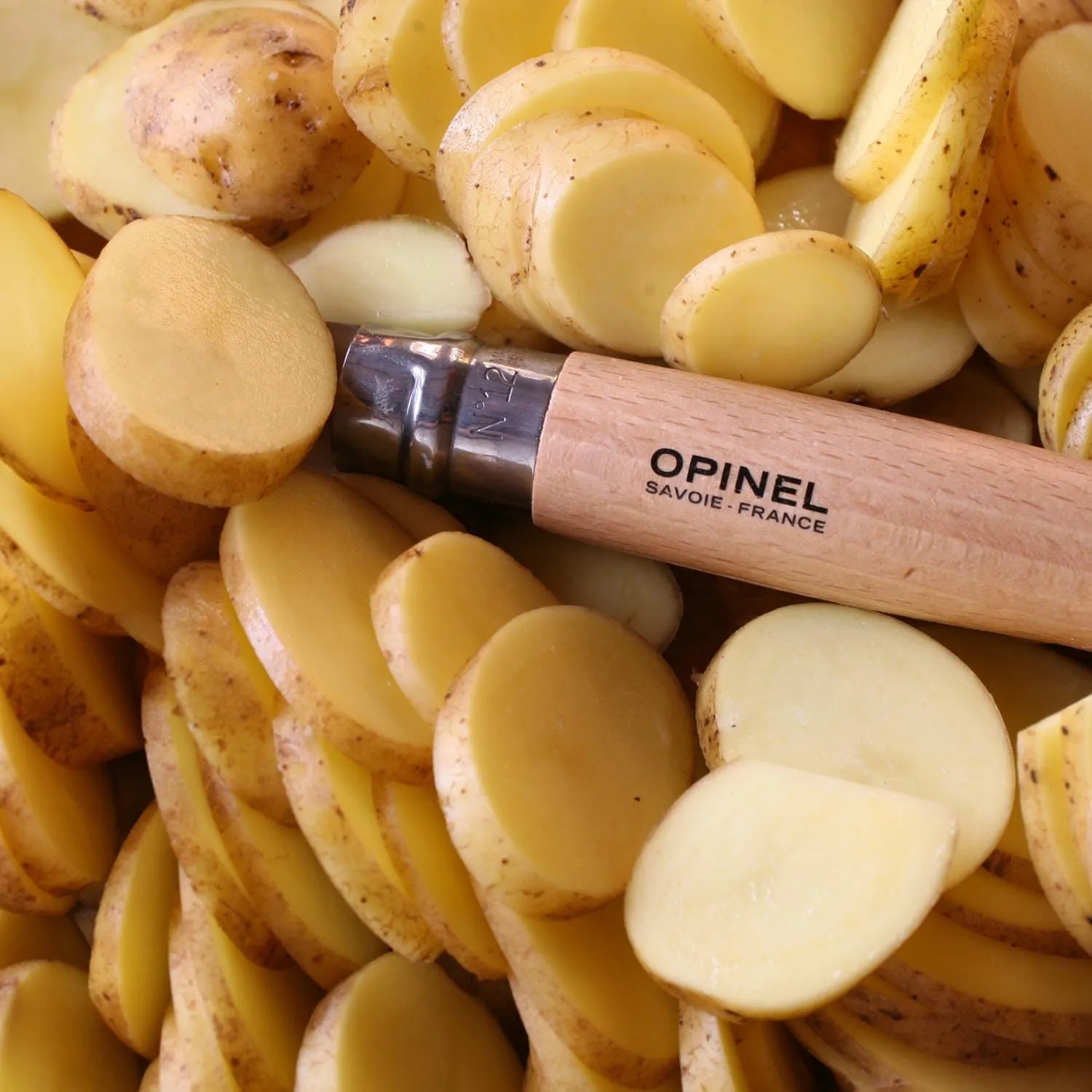 Opinel No.08 Stainless Steel Folding Knife with Beechwood Handle