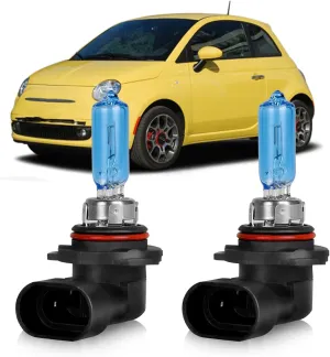 OQSNCV Fit for Fiat 500 500L 500X (2012-2020) Halogen Headlight Bulbs, 9012 High Low/Beam Light Headlamp Replacement Bulbs Kit 4200K, Pack of 2