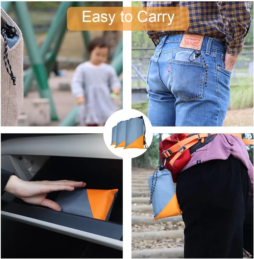 Orga'Neat Pocket Picnic Blanket, Sandproof Lightweight Pocket Camping Tarp, 55″x 79″ Foldable & Fits into Small Bag, Water Resistant Washable Quick Dry Compact Beach Mat for Outdoor Recreation