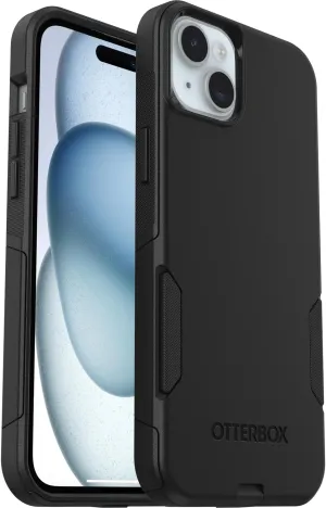 OtterBox iPhone 15 Plus and iPhone 14 Plus Commuter Series Case - BLACK, slim & tough, pocket-friendly, with port protection (ships in polybag)